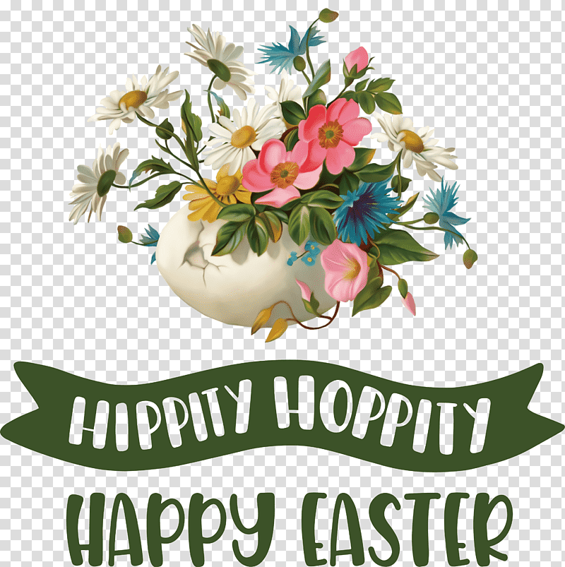 Hippity Hoppity Happy Easter, Morning, Afternoon, Evening, Day, Daytime, Flower transparent background PNG clipart