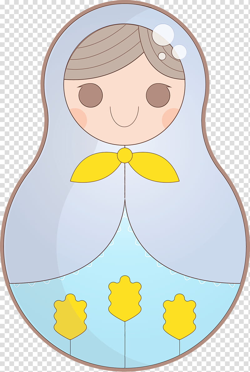 yellow science biology, Colorful Russian Doll, Watercolor, Paint, Wet Ink transparent background PNG clipart