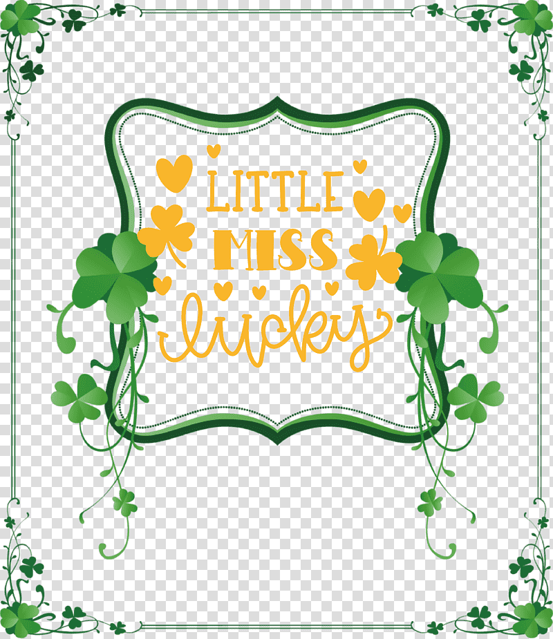 Little Miss Lucky Saint Patrick Patricks Day, Royaltyfree, , Clover, Saint Patricks Day, cdr transparent background PNG clipart