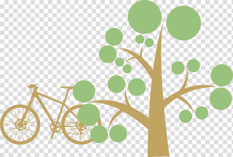 leaf plant stem cartoon green tree, Bike, Bicycle, Watercolor, Paint, Wet Ink, Flower transparent background PNG clipart