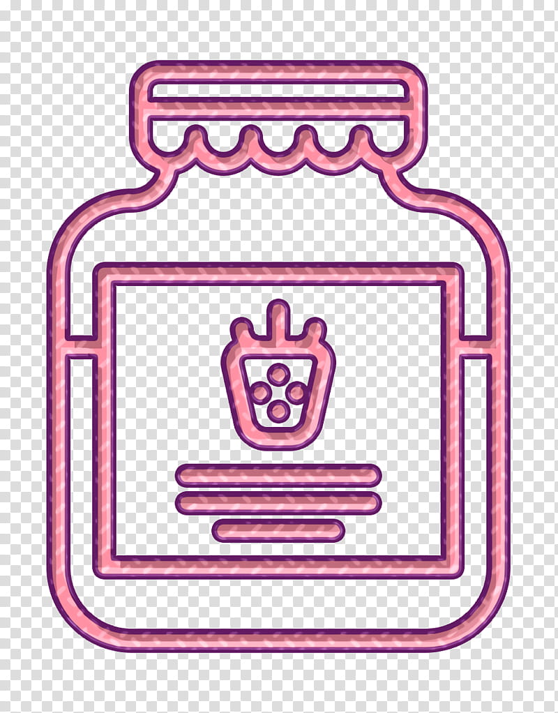 Supermarket icon Jam icon Strawberry jam icon, Pink, Line, Rectangle, Square transparent background PNG clipart