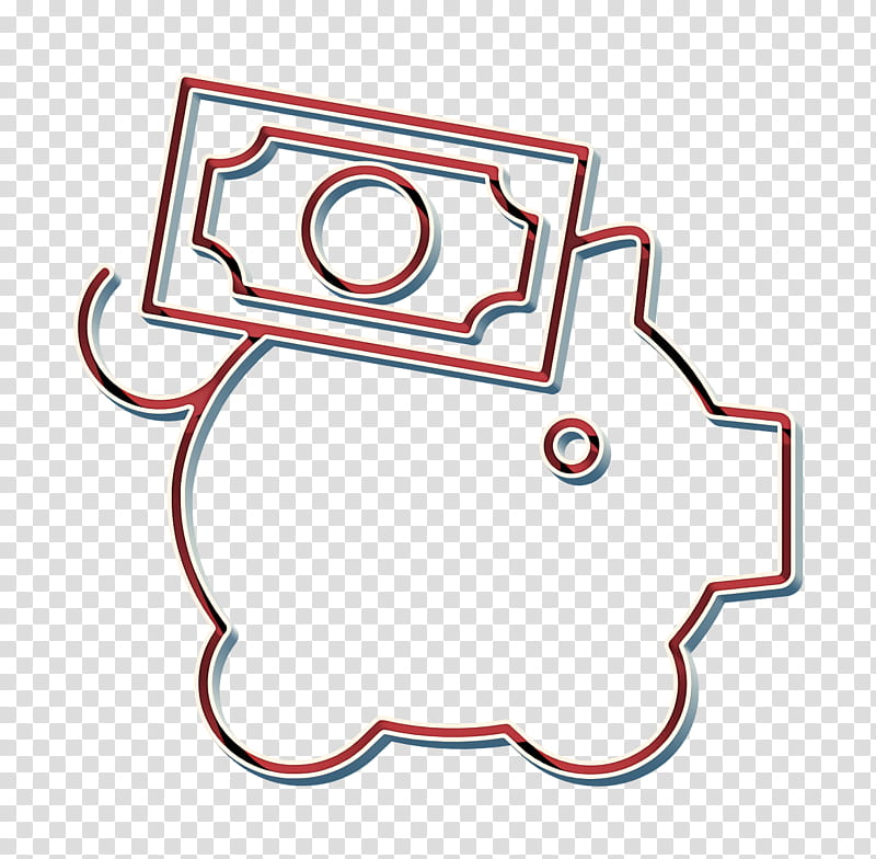 Piggy bank icon Investment icon Business and finance icon, Line, Line Art transparent background PNG clipart