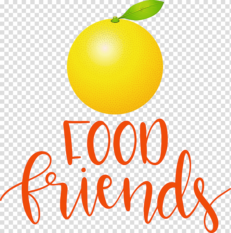 Food Friends Food Kitchen, Logo, Yellow, Citrus, Line, Meter, Happiness transparent background PNG clipart