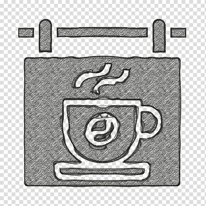 Signboard icon Coffee Shop icon, Silver, Symbol, Rectangle, Metal transparent background PNG clipart