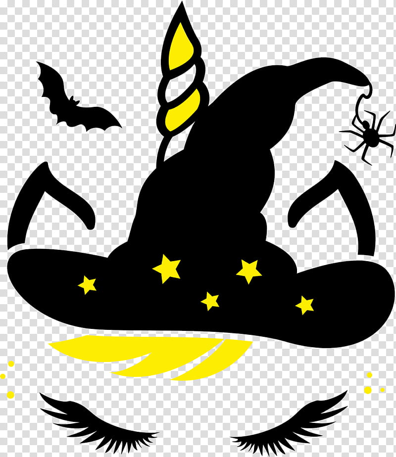 Halloween Unicorn, Witch Hat transparent background PNG clipart