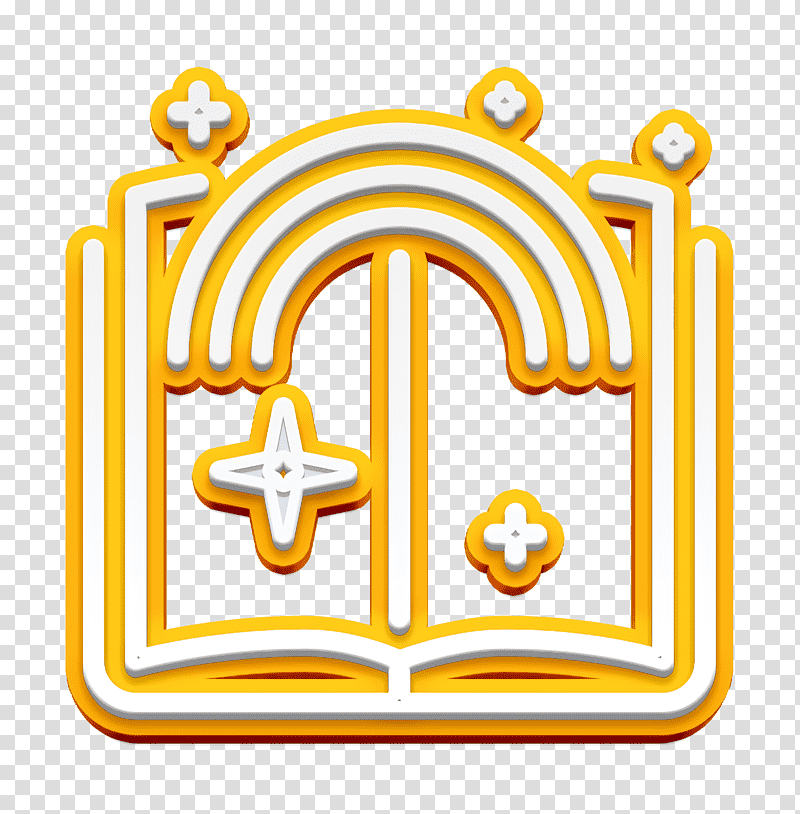 Story icon Fantasy icon, Yellow, Meter, Line, Symbol, Material, Geometry transparent background PNG clipart