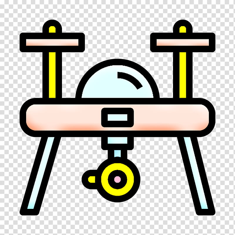 Drone icon graphy icon, Icon, Line, Yellow transparent background PNG clipart