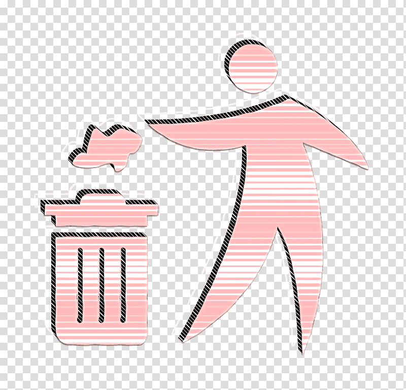 icon Trash icon Ecologism icon, Person Throwing Paper To A Trash Can Icon, Joint, Line, Cartoon, Meter, Geometry transparent background PNG clipart