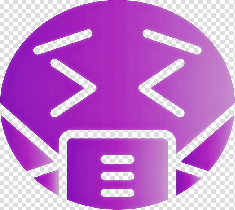 Emoji with medical mask COVID Corona Virus Disease, Violet, Purple, Material Property, Logo, Symbol, Circle, Magenta transparent background PNG clipart