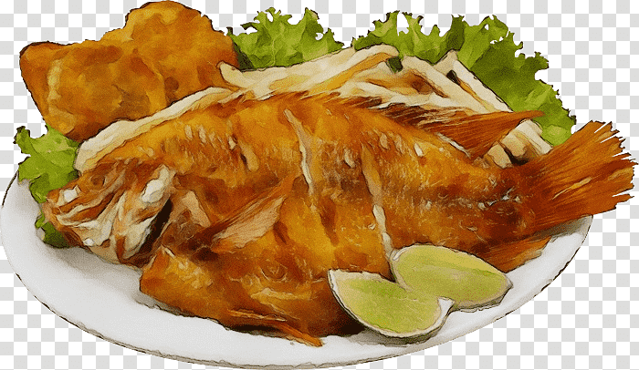 kai yang seafood chicken chicken garnish, Watercolor, Paint, Wet Ink, Frying, Dish Network transparent background PNG clipart