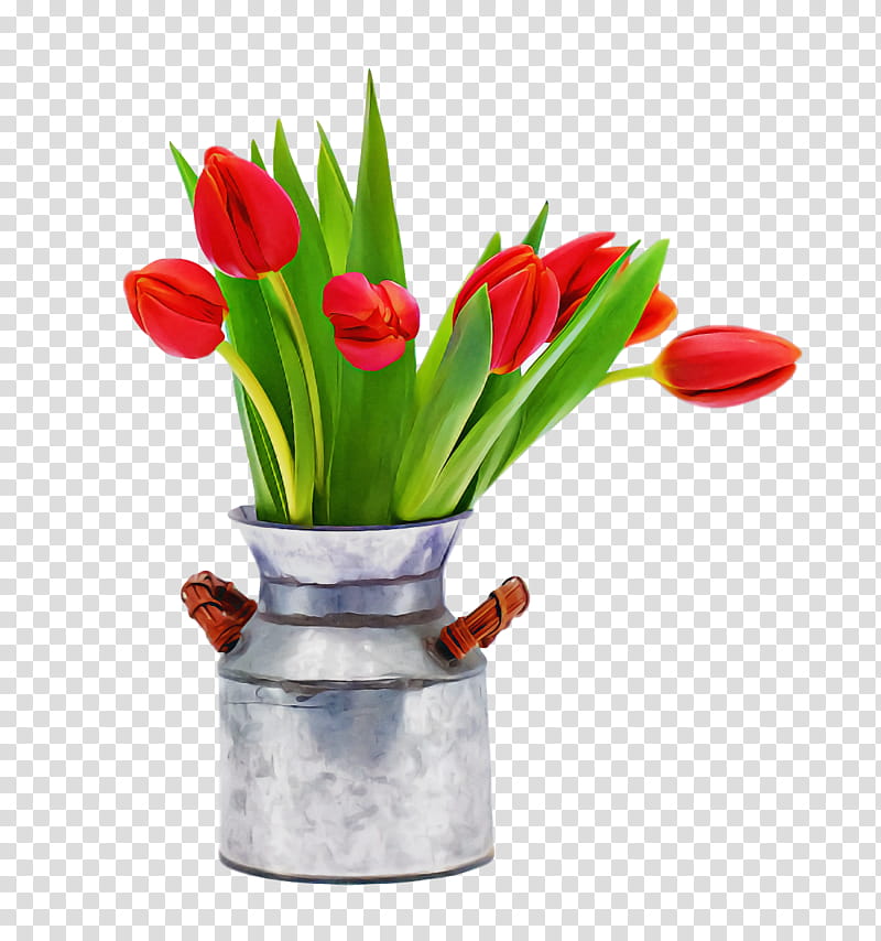 spring flower spring floral flowers, Tulip, Flowerpot, Plant, Red, Vase, Petal, Cut Flowers transparent background PNG clipart