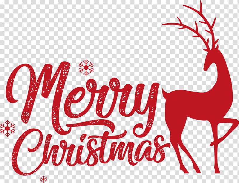 Merry Christmas, Reindeer, Christmas Day, Christmas Ornament, Logo, Character, Text transparent background PNG clipart