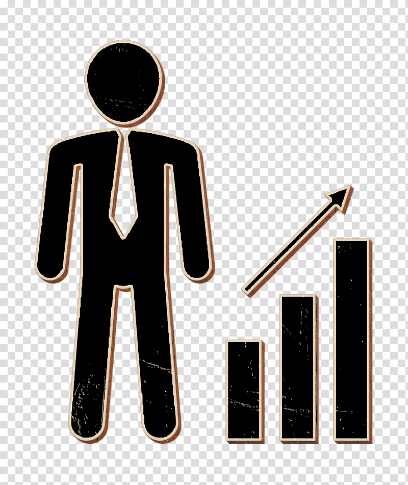 people icon Businessman with an ascendant business graph of bars icon Worker icon, Humans Resources Icon, Logo, Meter transparent background PNG clipart