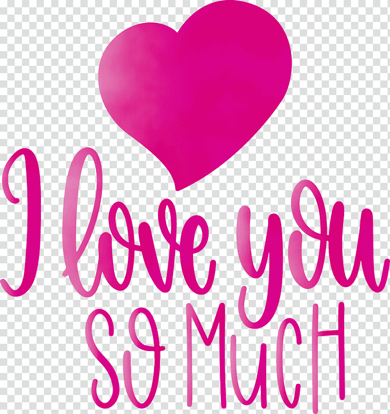 Valentine's Day, I Love You So Much, Valentines Day, Watercolor, Paint, Wet Ink, Logo transparent background PNG clipart