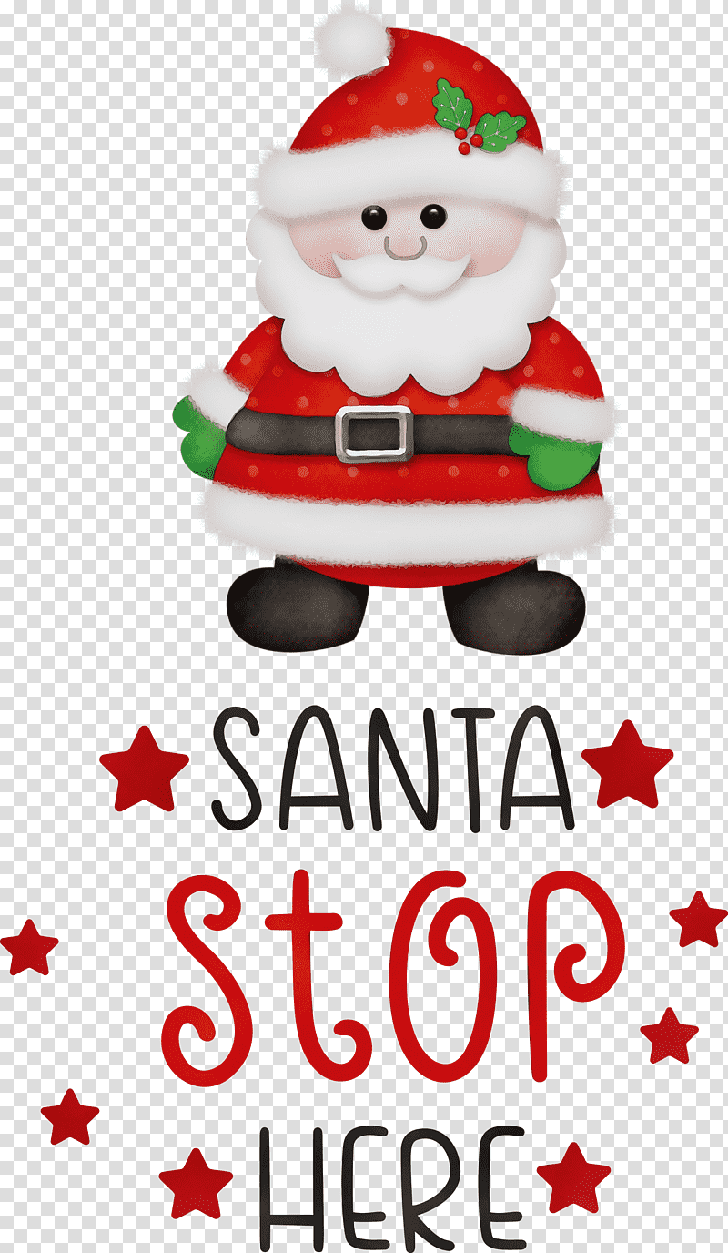 Christmas Day, Santa Stop Here, Christmas , Watercolor, Paint, Wet Ink, Christmas Tree transparent background PNG clipart