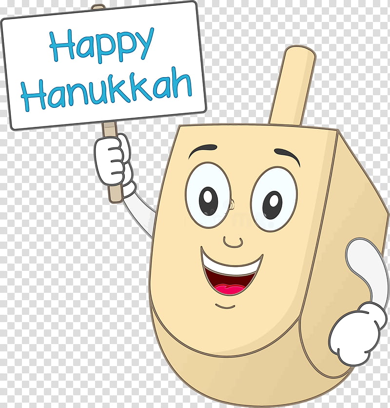 happiness wish face cartoon birthday, DREIDEL, Hanukkah, Happy Hanukkah, Jewish Festival, Watercolor, Paint, Wet Ink transparent background PNG clipart