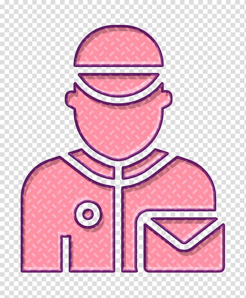 Jobs and Occupations icon Postman icon, Pink, Line transparent background PNG clipart