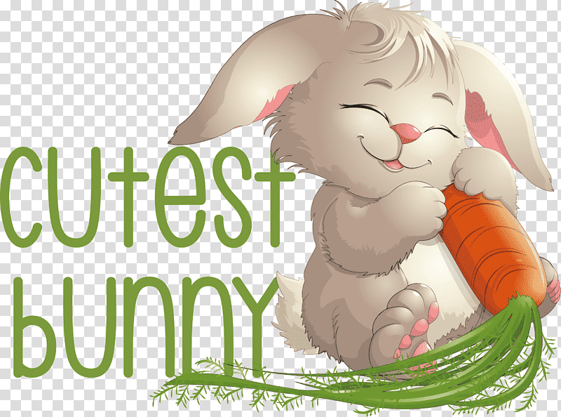 Cutest Bunny Bunny Easter Day, Happy Easter, Rabbit, Hare, Easter Bunny, Meter, Cartoon transparent background PNG clipart