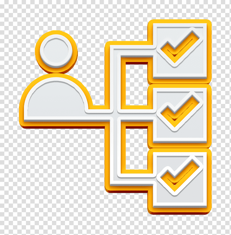User icon Check list icon Head Hunting icon, Yellow, Meter, Line, Symbol, Geometry, Mathematics transparent background PNG clipart