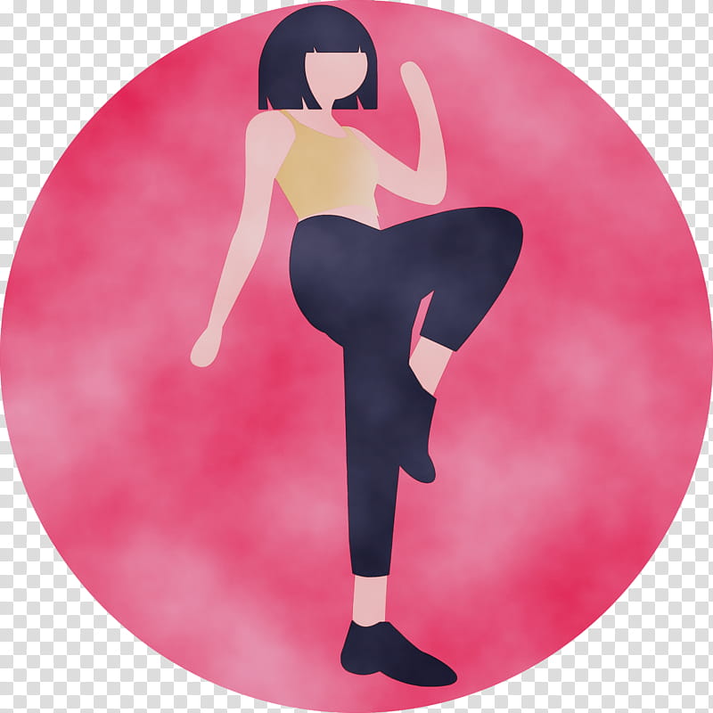 pink cartoon footwear plate ballet dancer, Summer
, Watercolor, Paint, Wet Ink, Black Hair transparent background PNG clipart