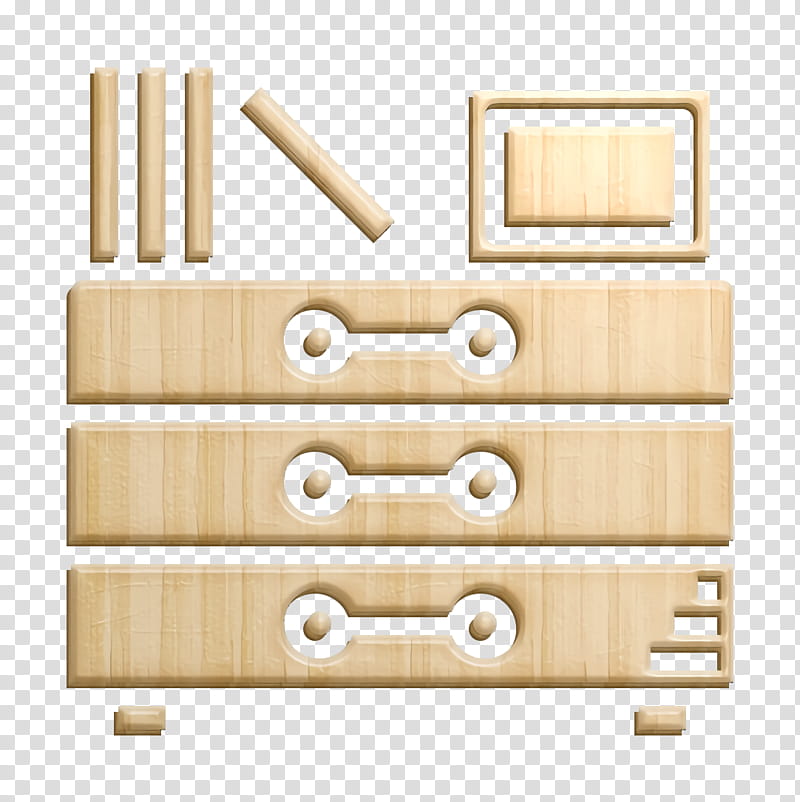 Furniture and household icon Drawers icon Home Equipment icon, Wood, Chest Of Drawers, Wooden Block, Toy Block, Beige transparent background PNG clipart