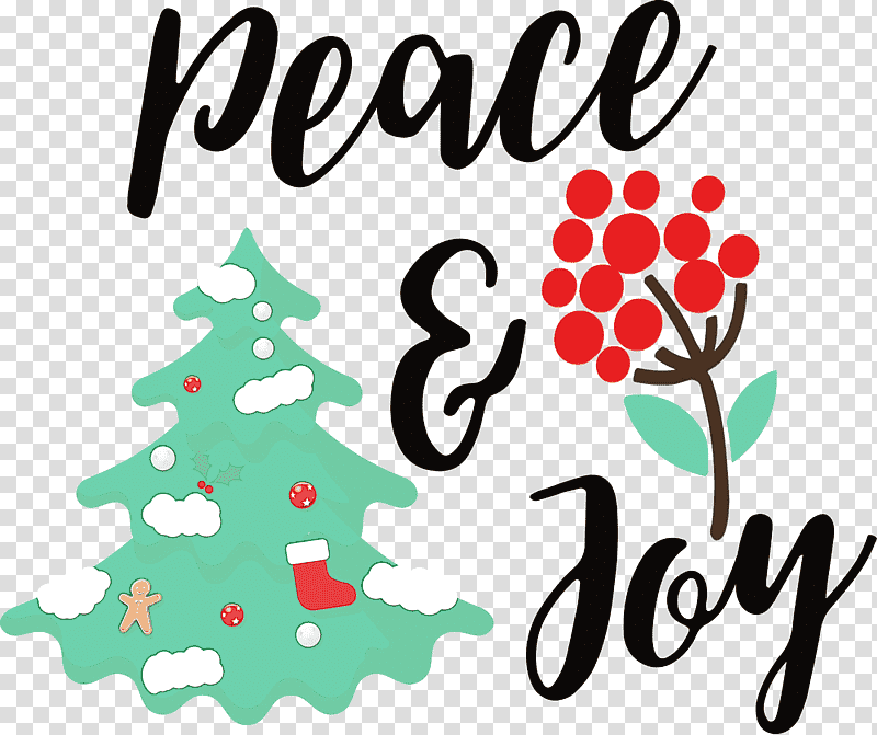 Christmas Day, Peace And Joy, Watercolor, Paint, Wet Ink, Ornament, Cartoon transparent background PNG clipart