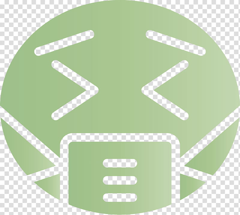 Emoji with medical mask COVID Corona Virus Disease, Green, Yellow, Logo, Circle, Symbol transparent background PNG clipart