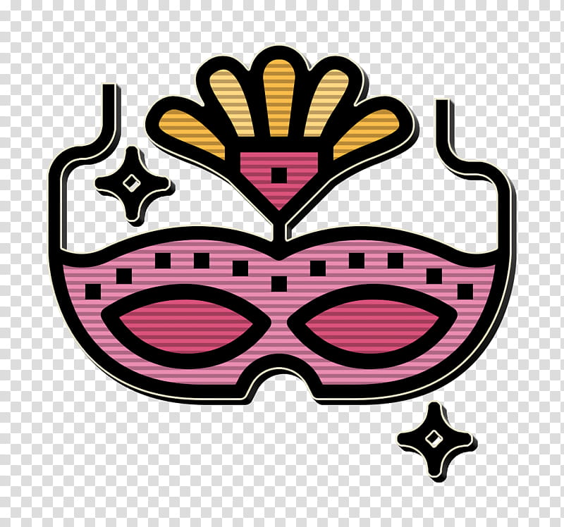 Mask icon Carnival mask icon Prom Night icon, Pink, Crown, Costume, Logo transparent background PNG clipart