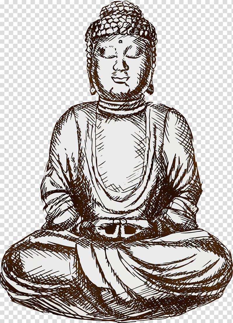 sitting gautama buddha, Bodhi Day, Watercolor, Paint, Wet Ink transparent background PNG clipart