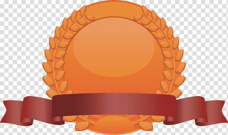 Brozen Badge Blank Brozen Badge Award Badge, Orange, Laurel Wreath, Yellow, Green, Pink, Color transparent background PNG clipart