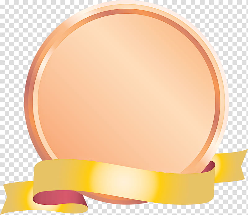 Emblem Ribbon, Yellow, Orange, Peach transparent background PNG clipart