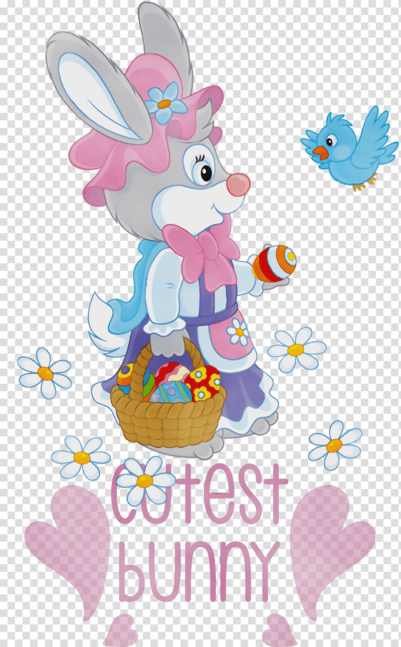 Easter Bunny, Cutest Bunny, Easter Day, Happy Easter, Watercolor, Paint, Wet Ink transparent background PNG clipart