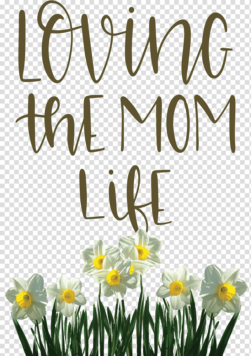 Mothers Day Mothers Day Quote Loving The Mom Life, Floral Design, Cut Flowers, Petal, Yellow, Meter, Happiness transparent background PNG clipart