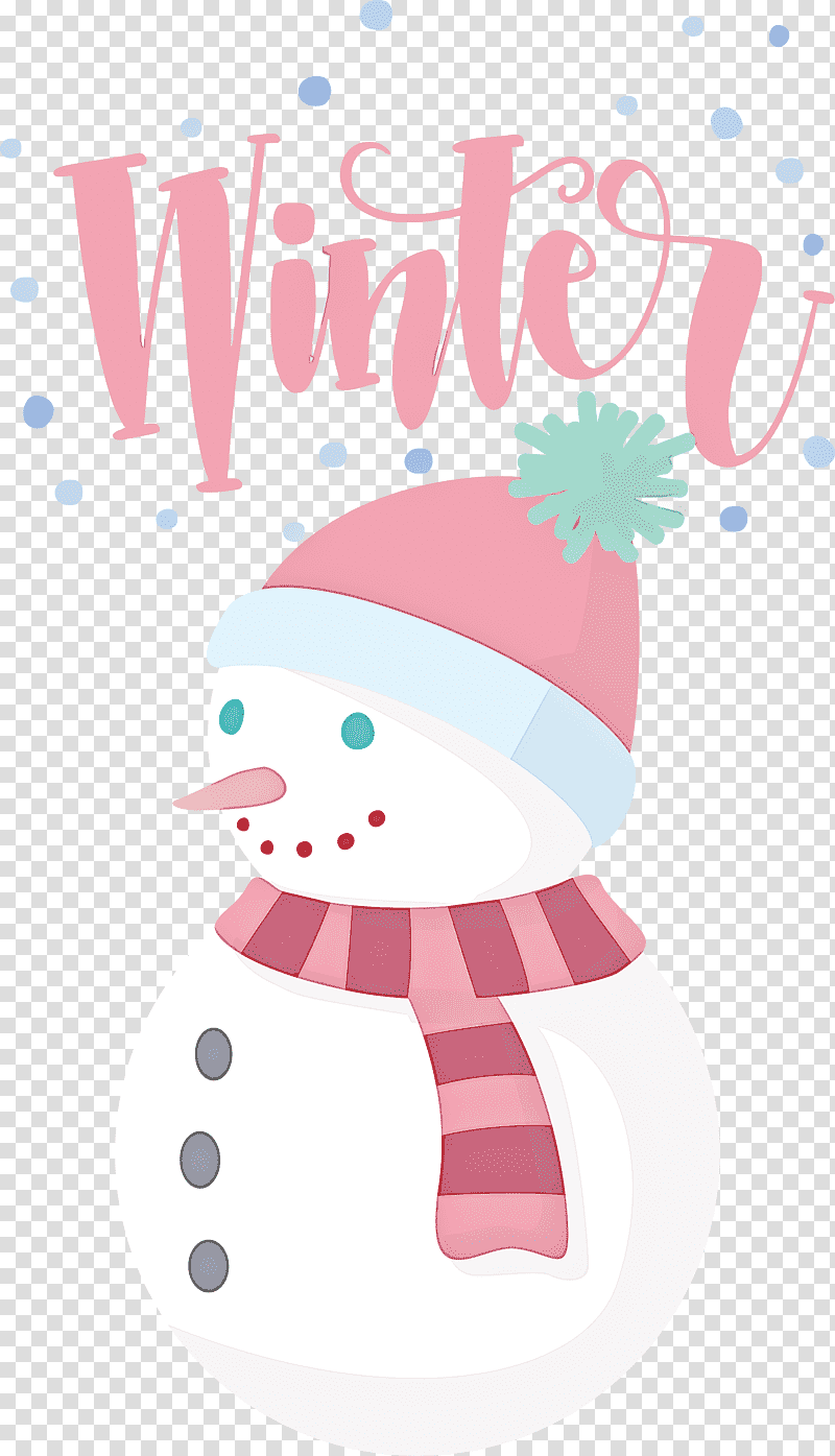 Hello Winter. cute snowman on winter background. Holiday winter