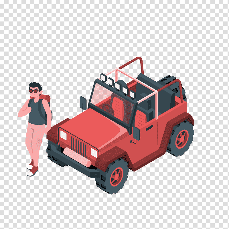 Car, Jeep Wrangler, Model Car, Offroad Vehicle, Truck Bed Part, Red, Offroading transparent background PNG clipart