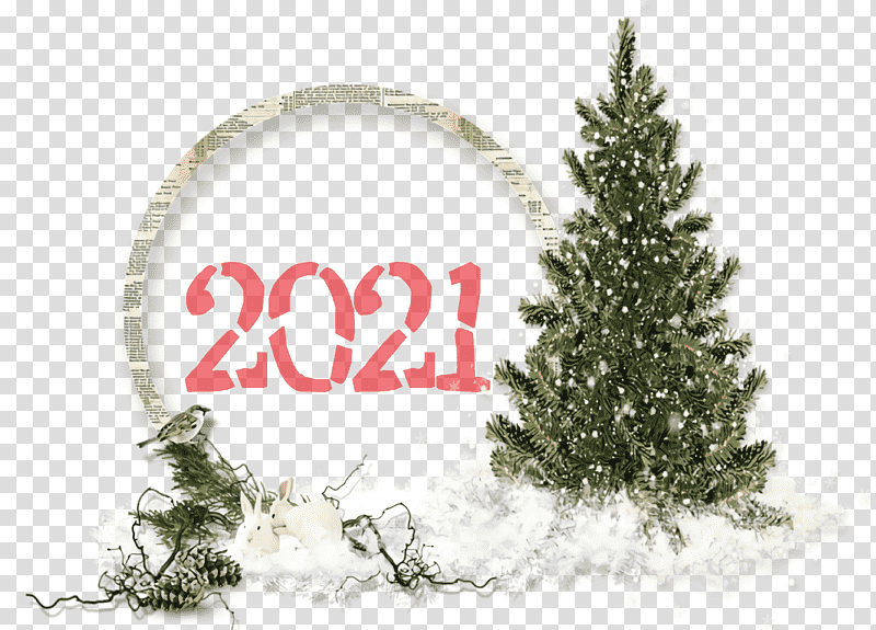 2021 Happy New Year 2021 New Year, Christmas Tree, Christmas Day, Snow, Christmas Decoration, Holiday, Winter transparent background PNG clipart