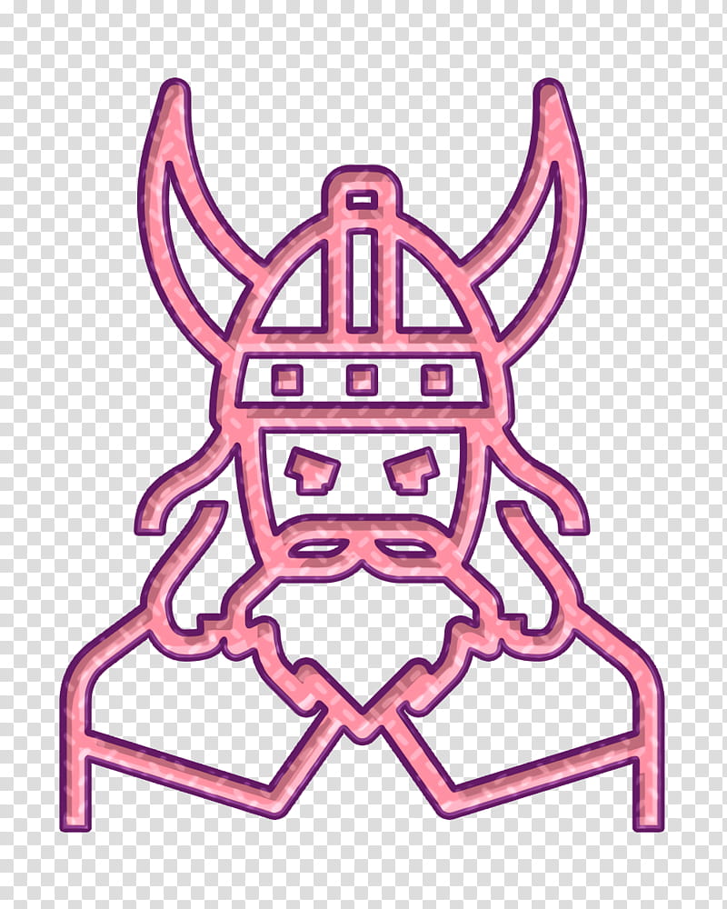 Warrior icon Viking icon Game Elements icon, Pink, Line, Magenta, Coloring Book transparent background PNG clipart