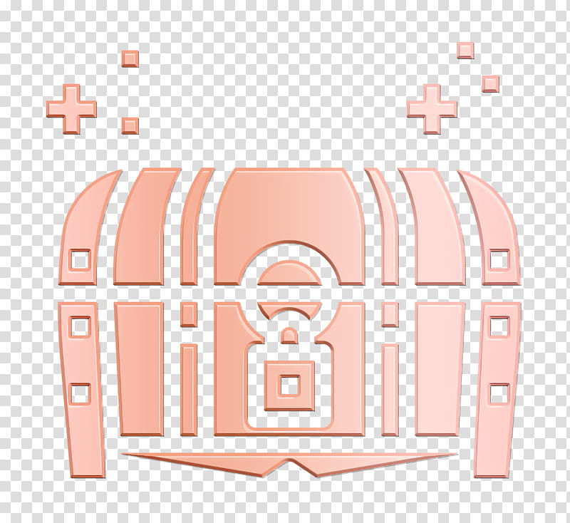 Game Elements icon Treasure chest icon, Pink, Peach, Line, Bag transparent background PNG clipart