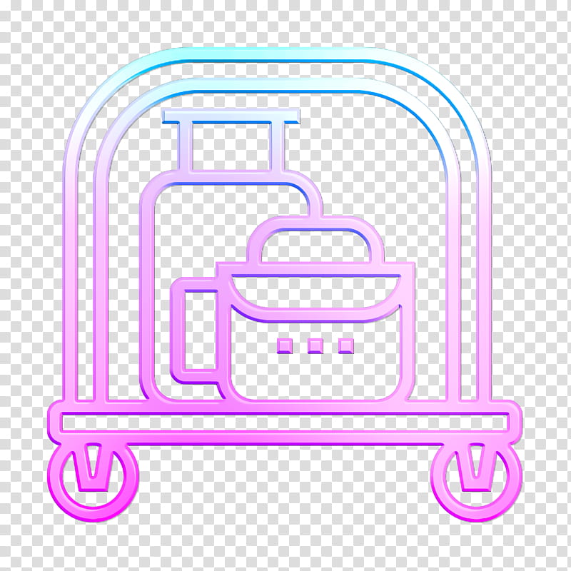 Luggage icon Hotel Services icon Hotel cart icon, Meter, Purple, Line, Area transparent background PNG clipart