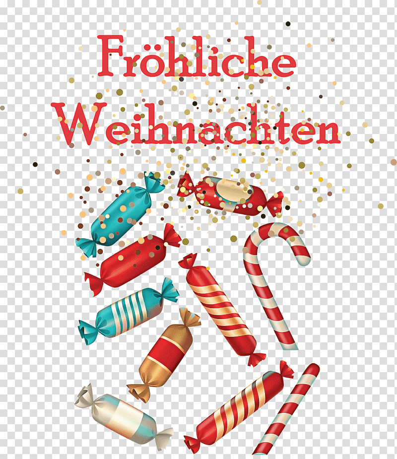 Frohliche Weihnachten Merry Christmas, Christmas Day, Candy Cane, Polkagris, Ribbon Candy, Gingerbread House, Christmas Decoration transparent background PNG clipart
