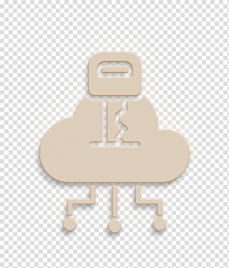 Cloud icon Cyber icon Key icon, Sitting, Furniture, Beige transparent background PNG clipart