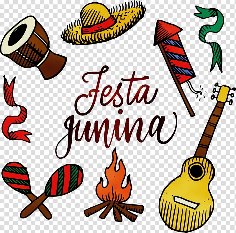 guitar accessory drawing midsummer model, Festas Juninas, Brazil, Watercolor, Paint, Wet Ink, Party transparent background PNG clipart