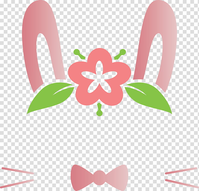 easter bunny easter day cute rabbit, Pink, Ribbon transparent background PNG clipart