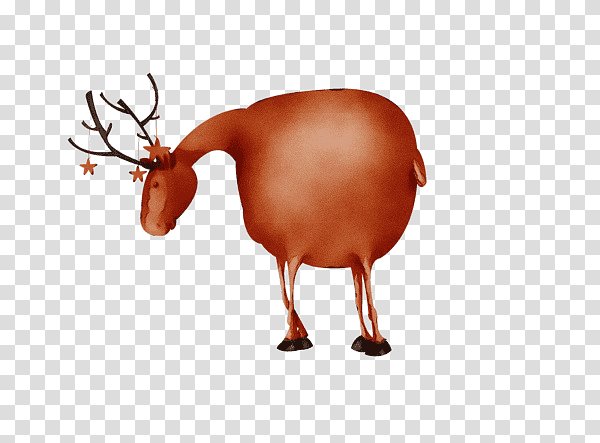 Reindeer, Watercolor, Paint, Wet Ink, Red Deer, Whitetailed Deer, Antler transparent background PNG clipart