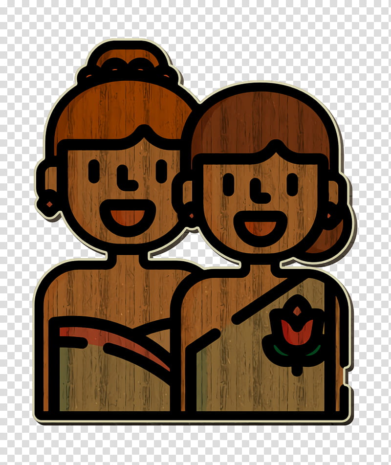 Two brides icon Wedding icon, Text, Erkrath, Cartoon, Logo, Granola, Family, Cranberry transparent background PNG clipart