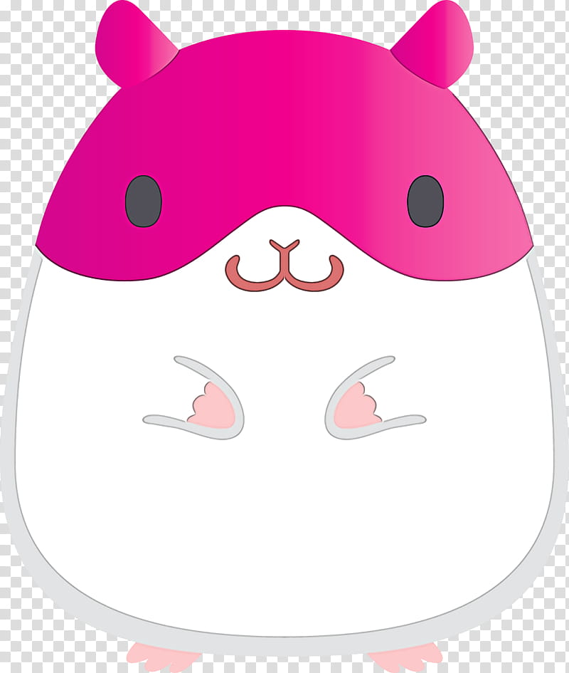 Hamster, Pink, Cartoon, Nose, Snout, Whiskers, Muroidea, Smile transparent background PNG clipart