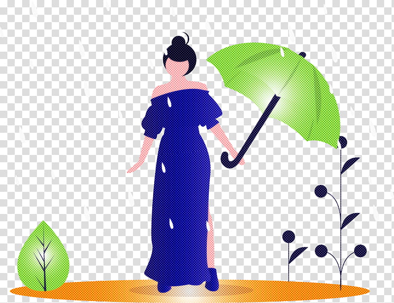 raining spring woman, Spring
, Umbrella, Costume transparent background PNG clipart