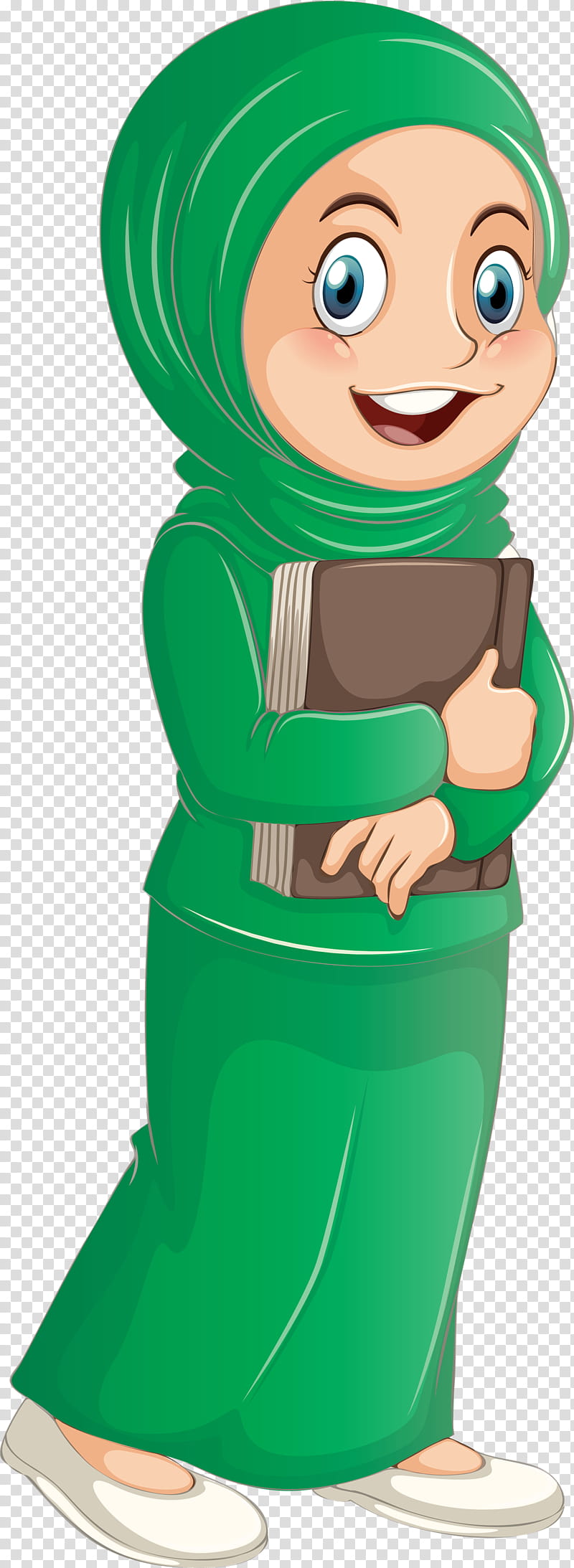 Muslim People, Green, Cartoon, Animation, Style transparent background PNG clipart