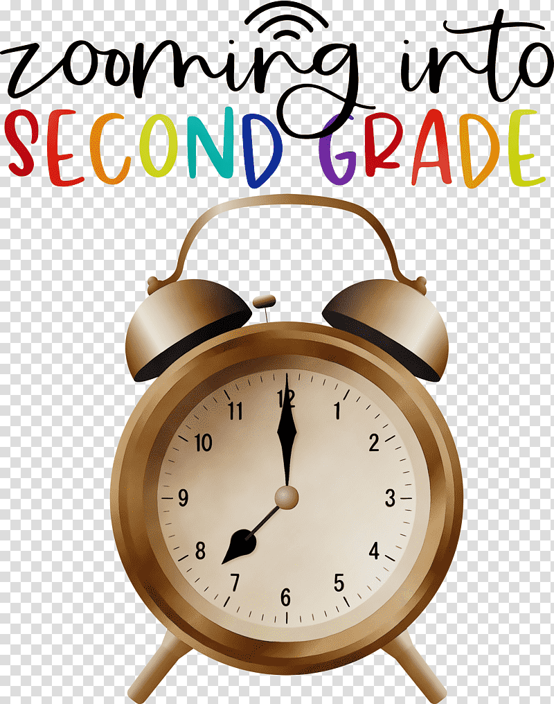 alarm clock wall clock clock meter font, Back To School, Second Grade, Watercolor, Paint, Wet Ink, Alarm Device transparent background PNG clipart