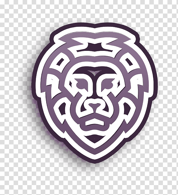 Funny Animals icon animals icon Lion face outlined front icon, Lion Icon, Meter, Symbol transparent background PNG clipart